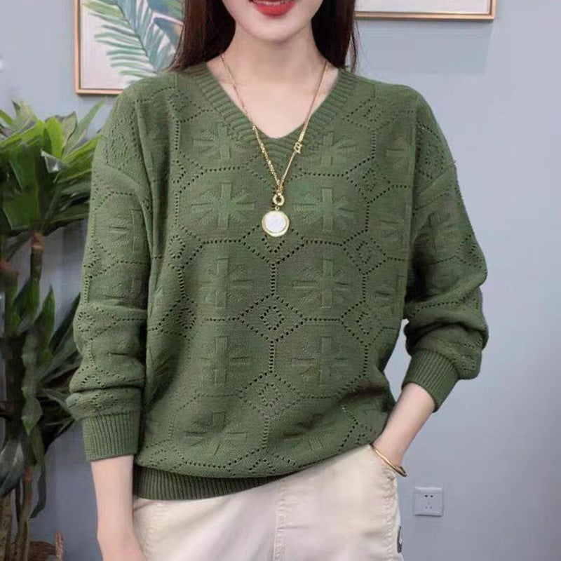 Women's Spring Thin Hollow Out Pullover Women's Sweater