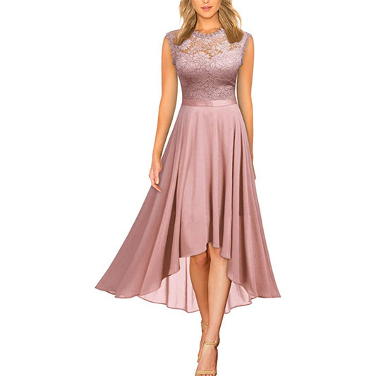 Versatile Cinched Chiffon Dress Dinner Lace Dresses