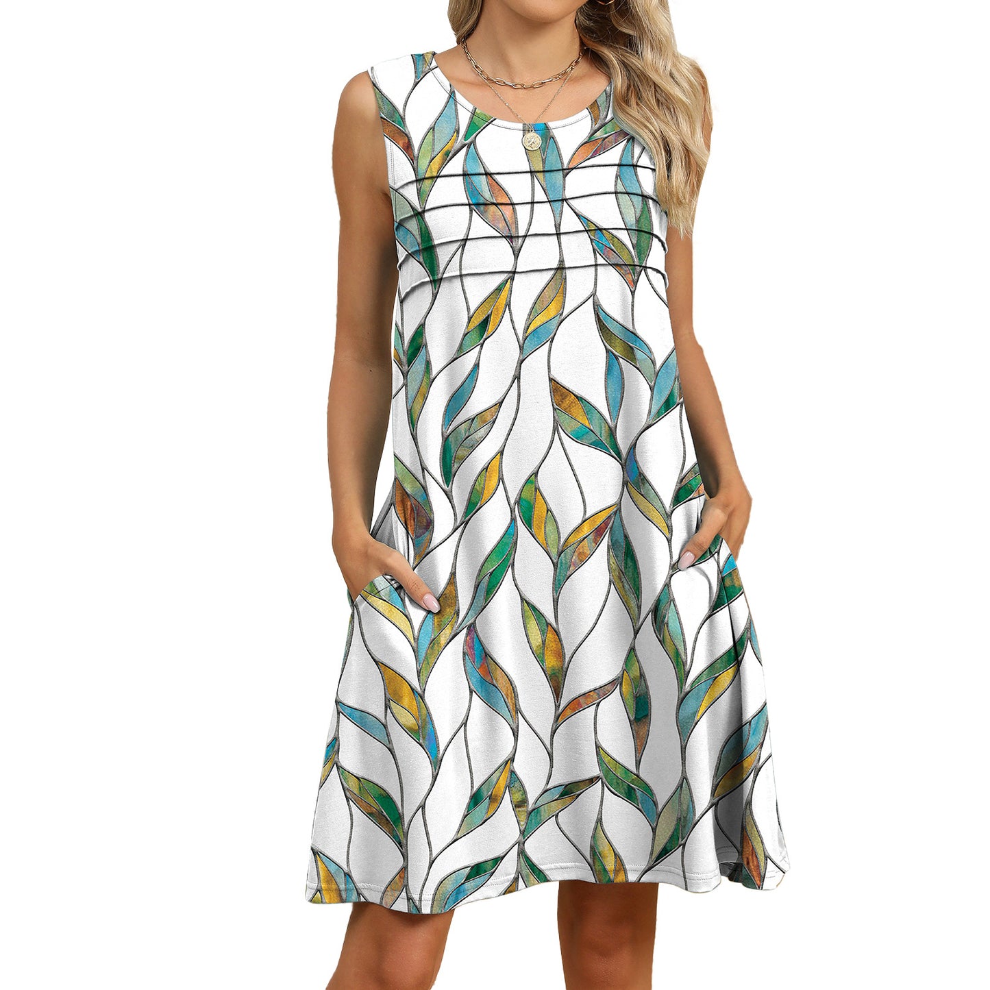 Women's Cool Printed Loose Pockets Dress Dresses