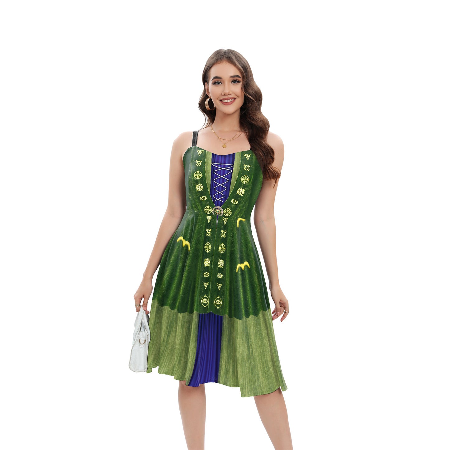 Women's Witch Also Crazy 2 Suspender Digital Dress