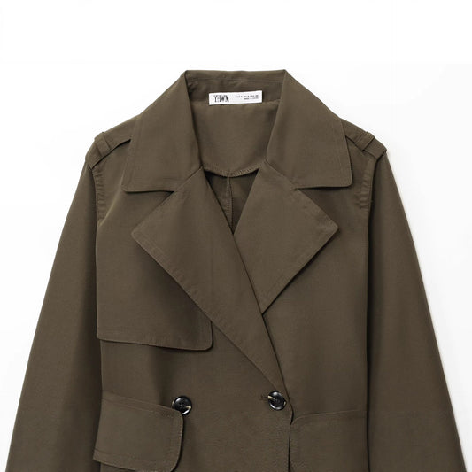 Autumn Hydrophobic Imitation Wind Double Breasted Coats
