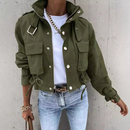 Women's Slouchy Creative Spring Printed Casual Coats