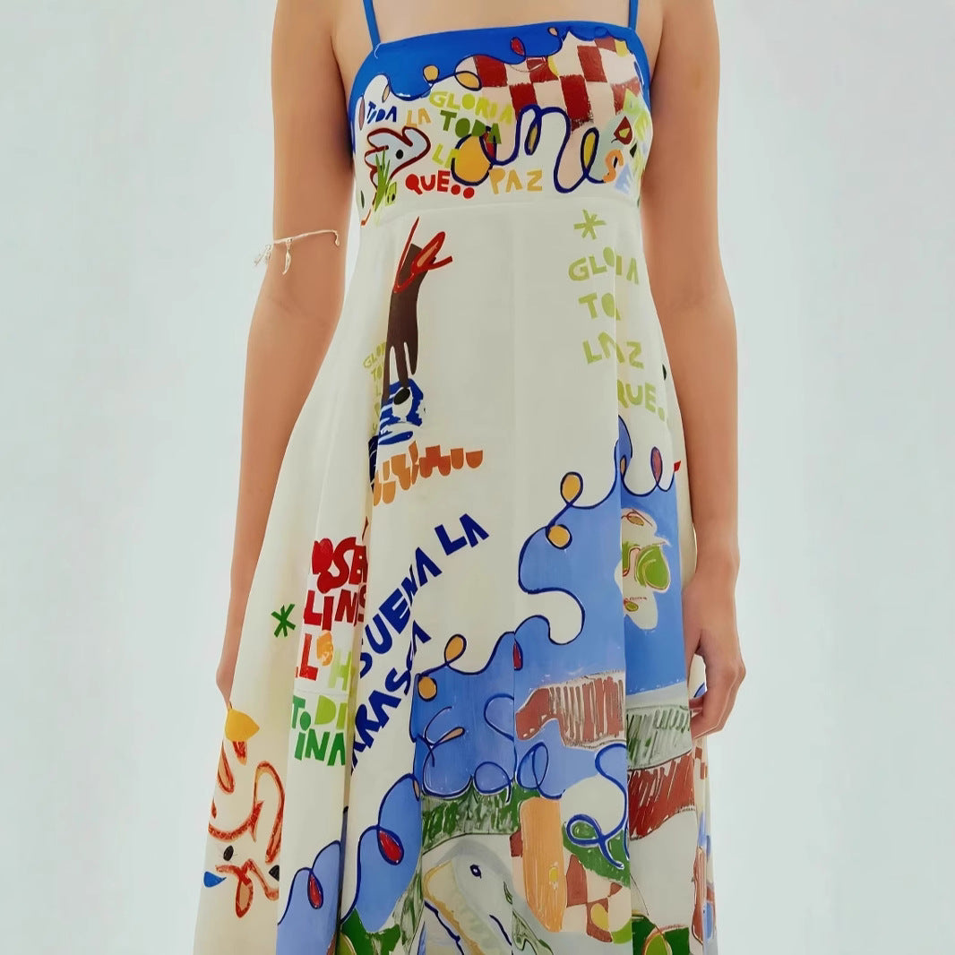New Sexy Sling Iti Linen Swing Dress