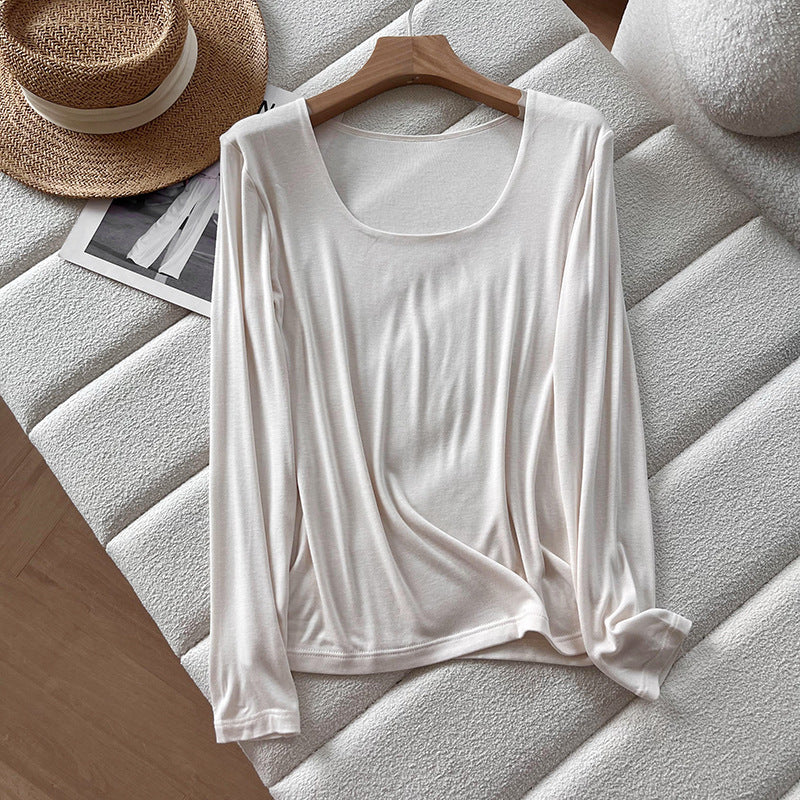 Soft Glutinous Slim Fit Base Long Blouses