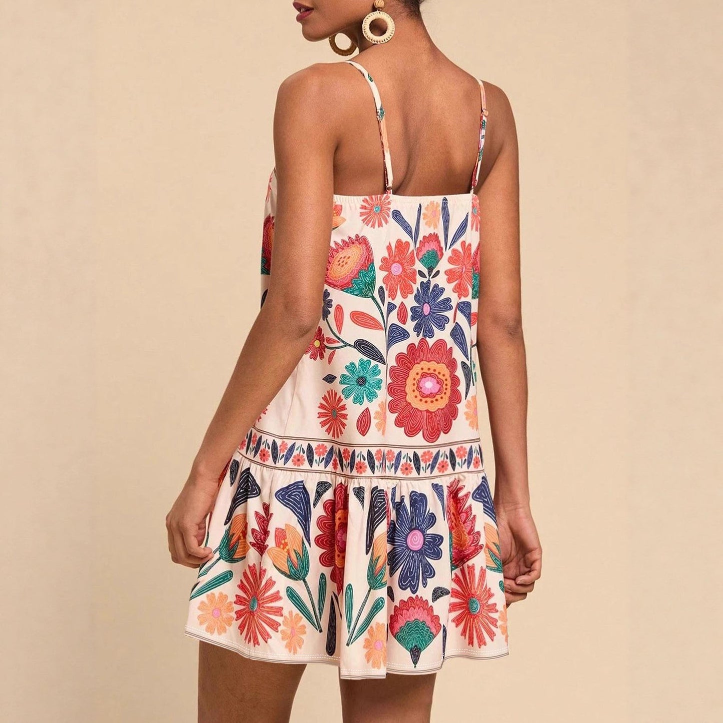 Cool Classic Strap Holiday Fashion Printed Dress