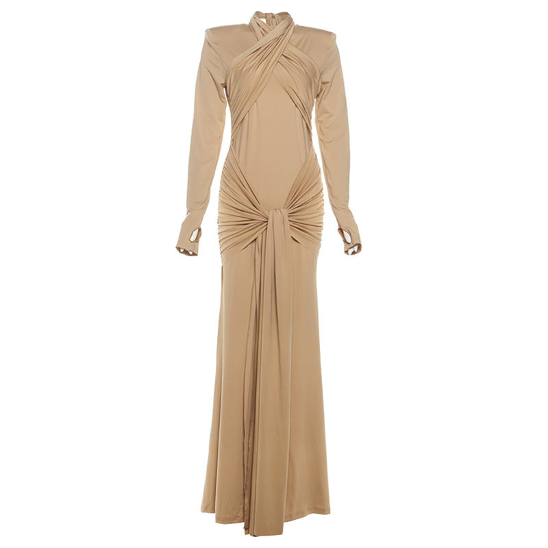 Women's Autumn Sexy Slim Streamer Long Sleeve Dress Dresses