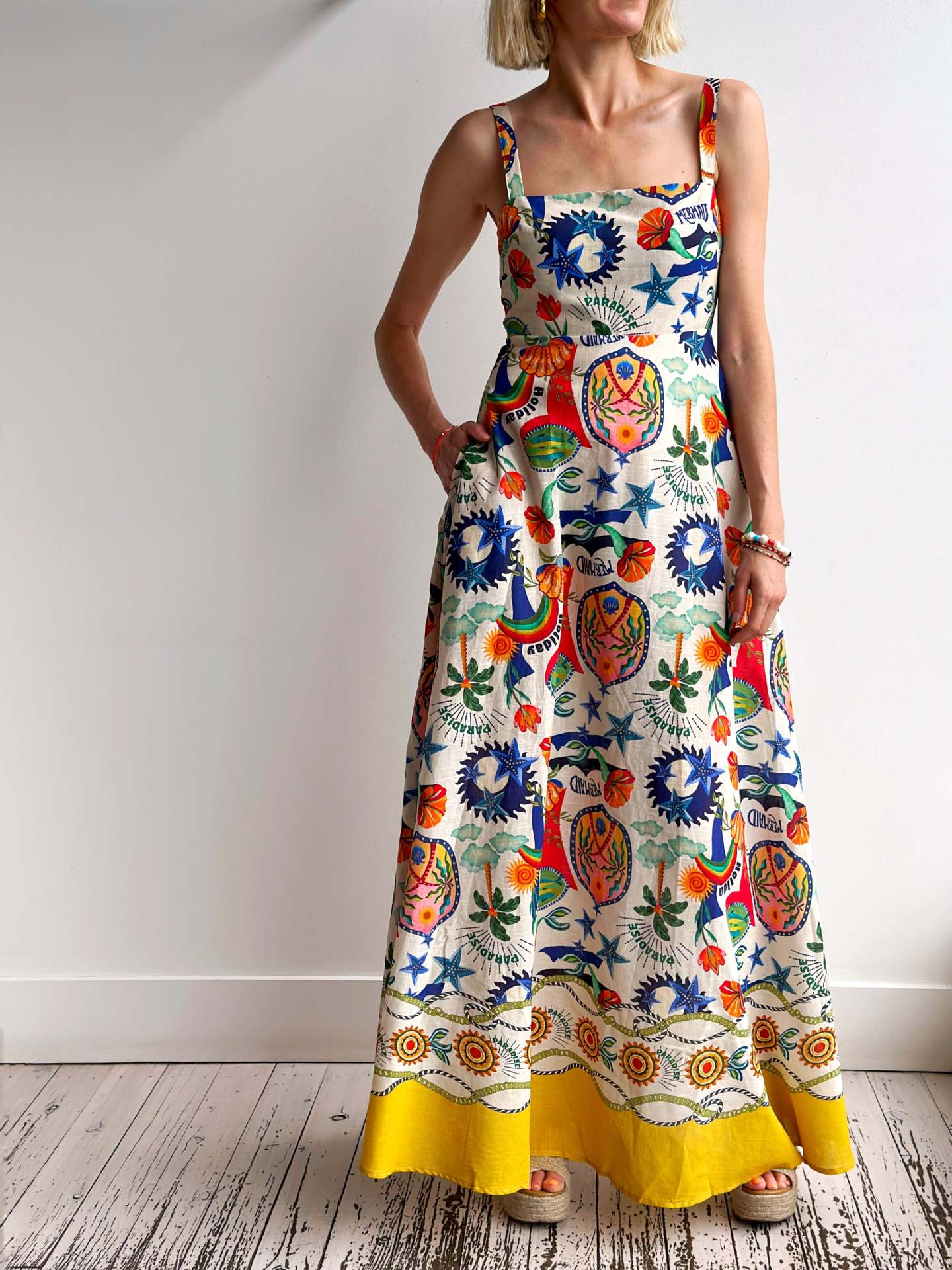 Personality Fashion Linen Printed Large Swing Vests