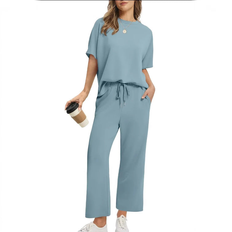 Pretty Popular Women's Short-sleeved Cropped Summer Fashion Casual Suit