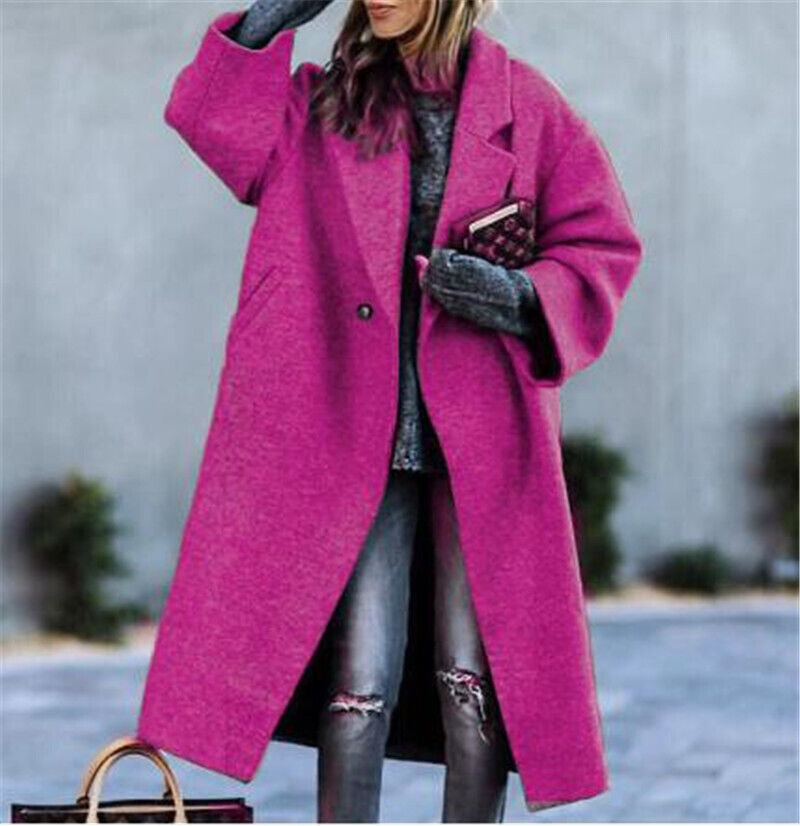 Women's Casual Long Pure Color Warm Keeping Coats