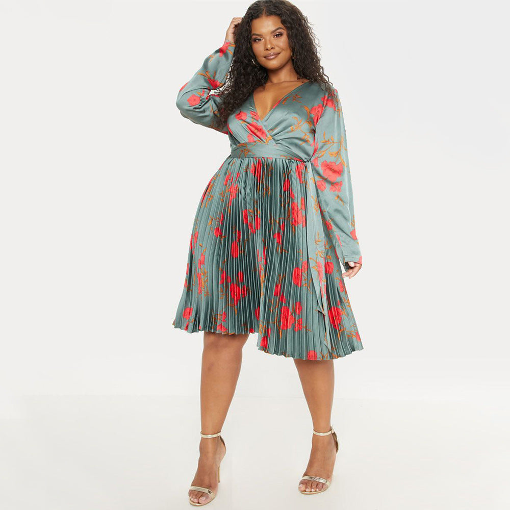 Women's Simple Style Floral Dress For Autumn Dresses