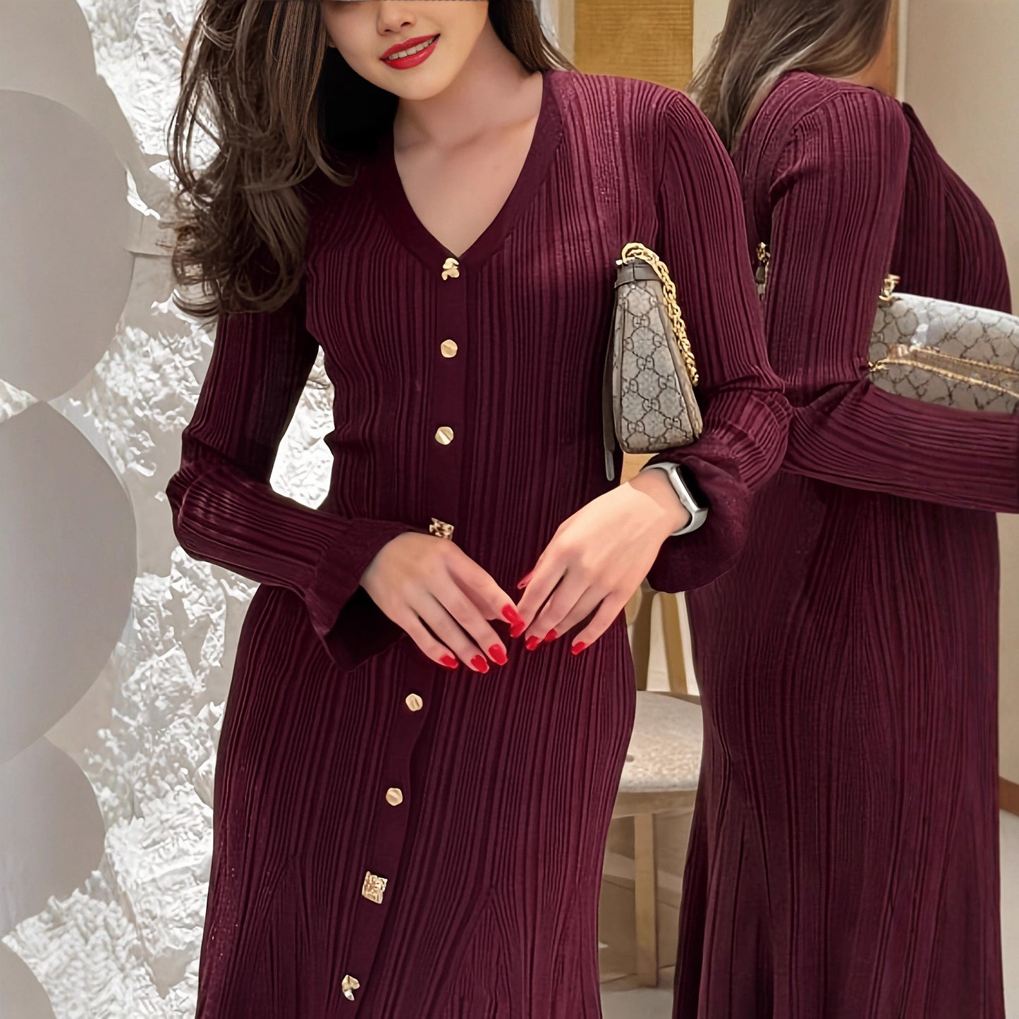 Women's French Elegant Pullover Slim Fit Slimming Dress