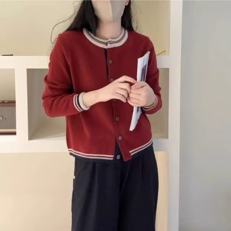 Women's Fog Gray Color Matching Inner Wear Women's Sweater