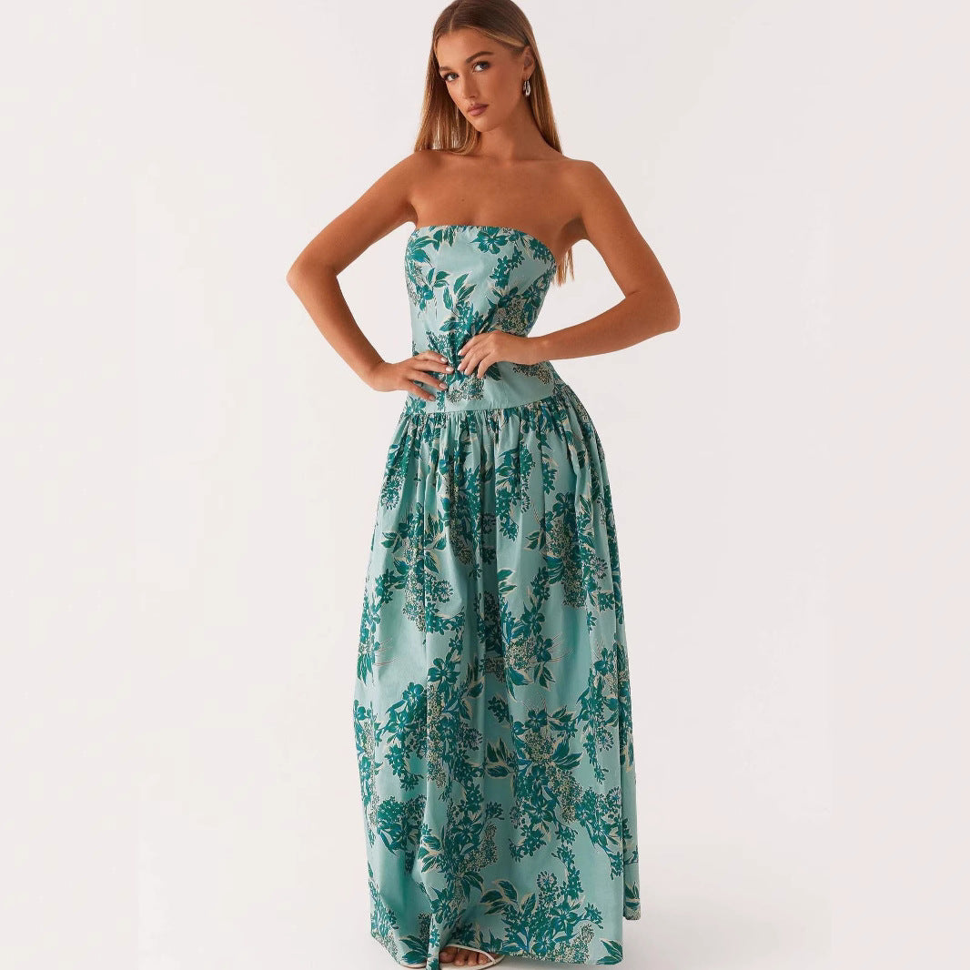 Women's Fashion Hot Printed Sexy Tube Dress