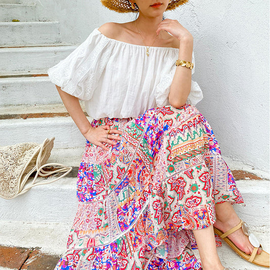 Women's Holiday Female Dress Seaside Beach Swing Skirts