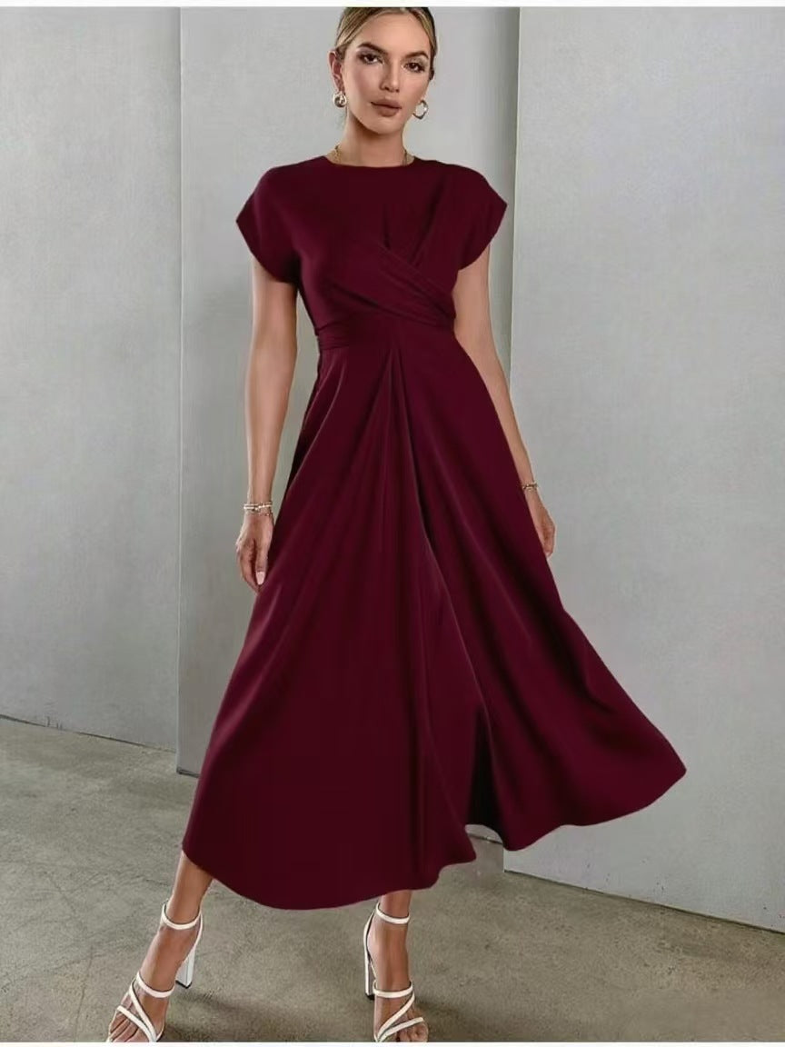 Women's High-grade Satin One-piece Sleeve Dress Elegant Dresses