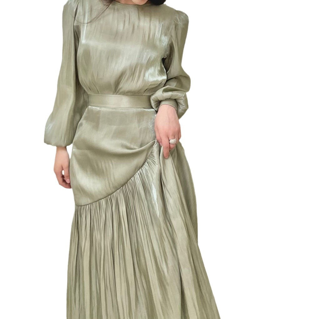 Women's Spring Fashionable Elegant High-grade Pleated A- Dresses