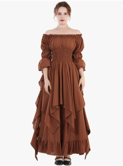 Medieval Halloween Revival Dress Tied Waist Dresses