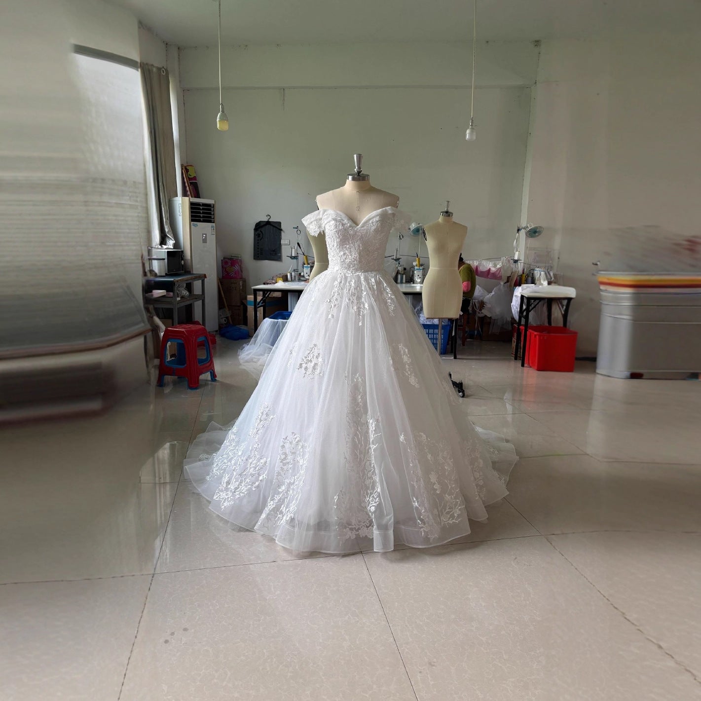 Bride Starry Sky Small Tail Mori Style Slim Lace Wedding Dresses