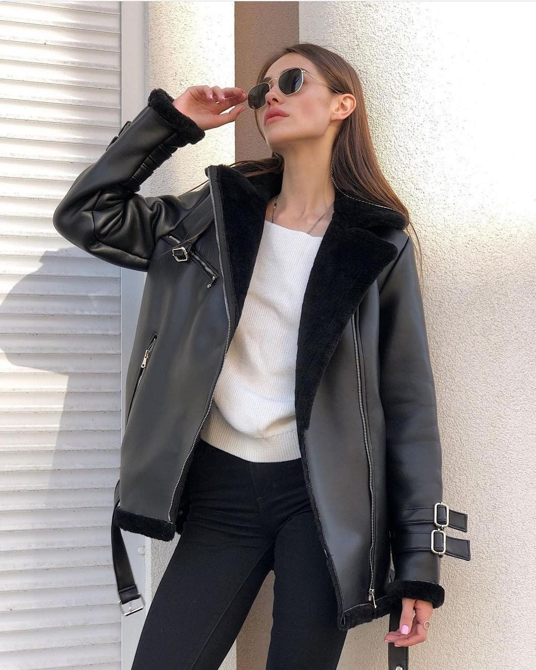 Women's Lapel Zipper Fashion Wear Long Sleeve Coats