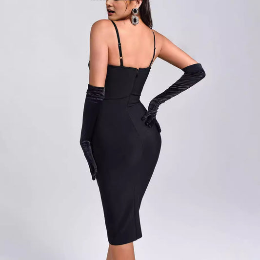 Women's Temperament Camisole Lace Backless Bandage One-piece Dresses