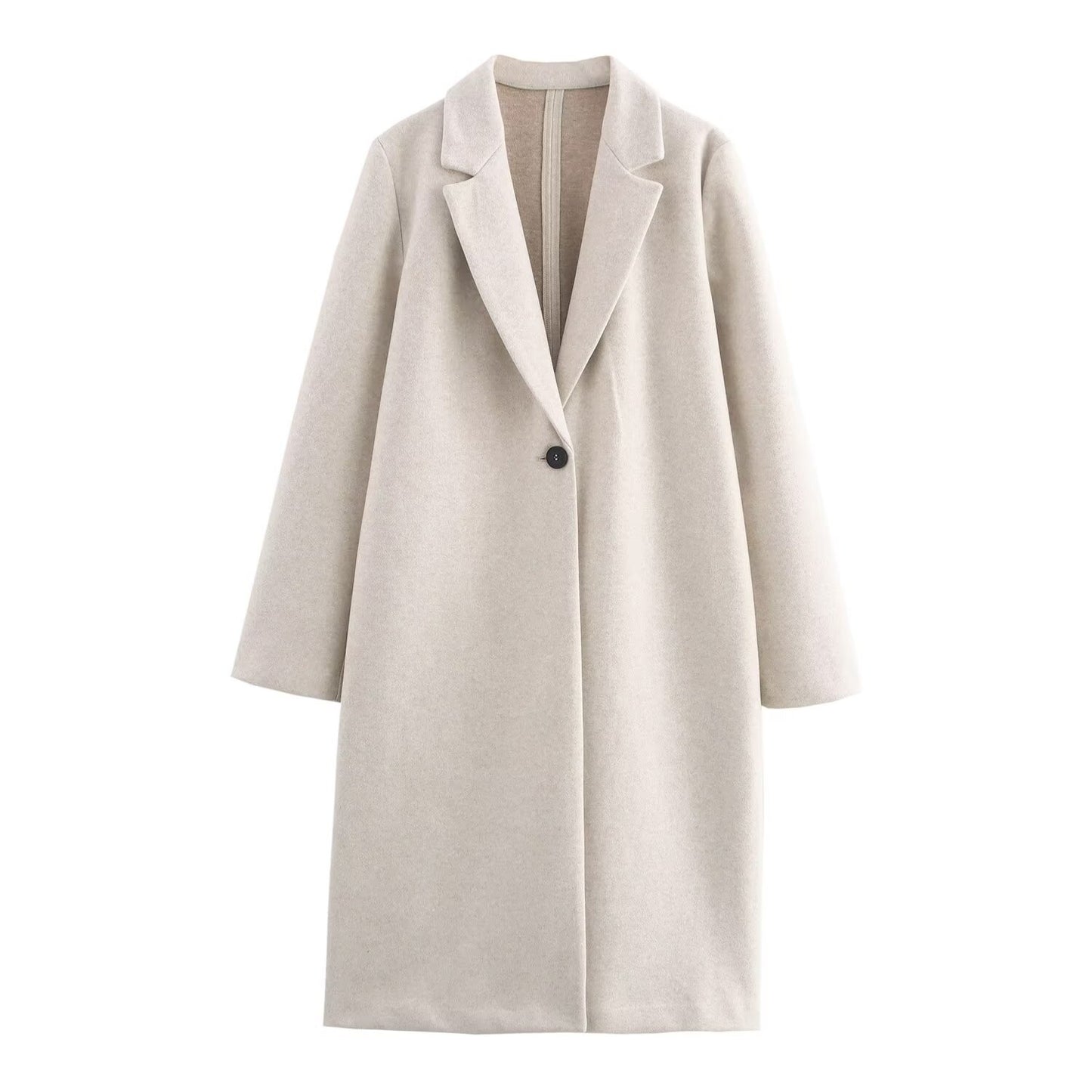 Women's Temperament Wild Button Decoration Soft Overcoat Coats