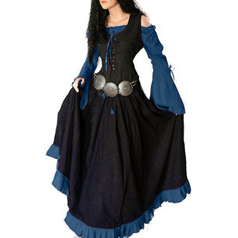 Medieval Court Retro Slim Fit Large Swing Dresses