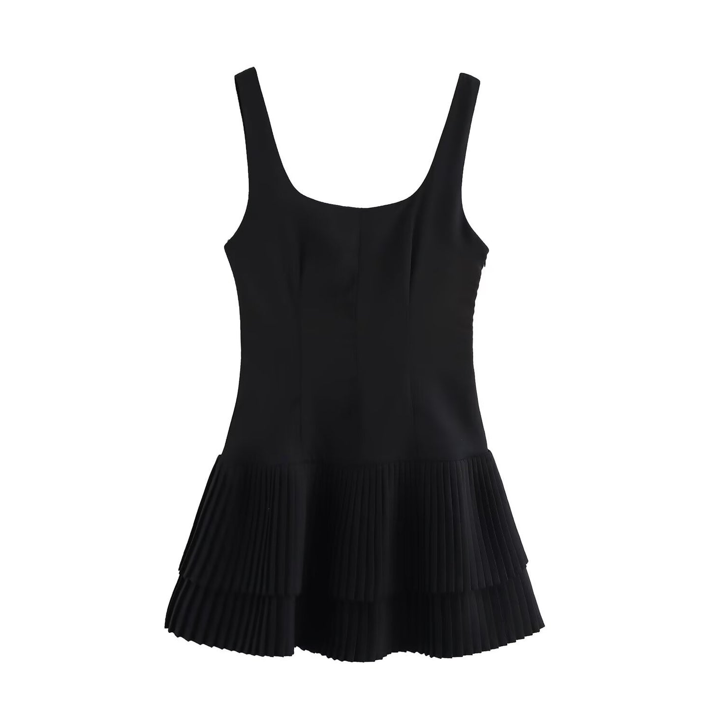 Spring Wide Pleated Slimming Strap Dress Dresses