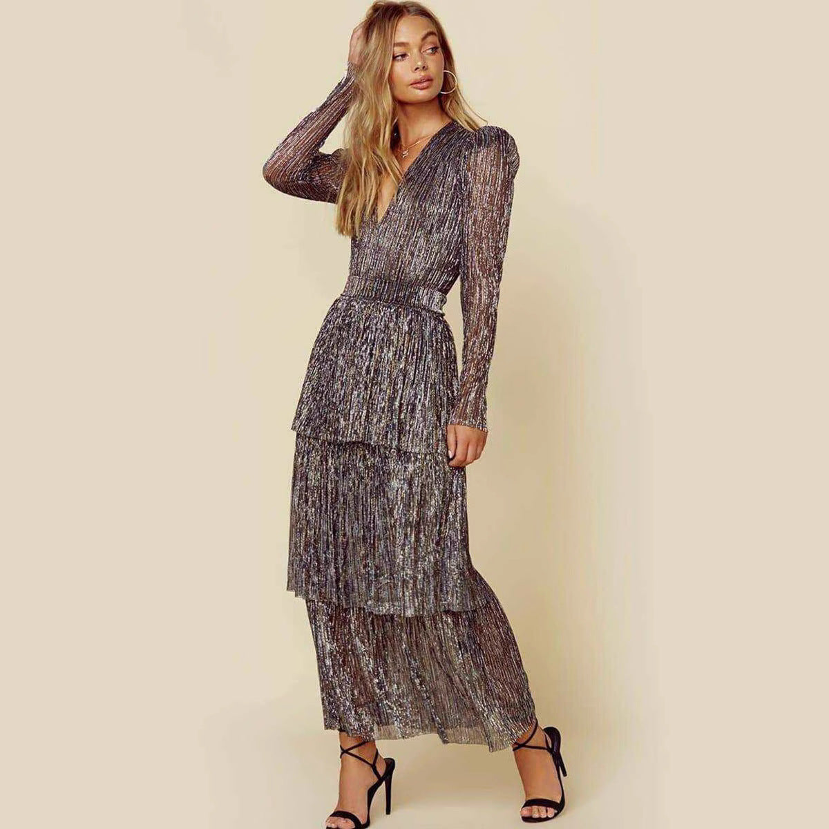 Temperament Commute Printed Black High Waist Skirts