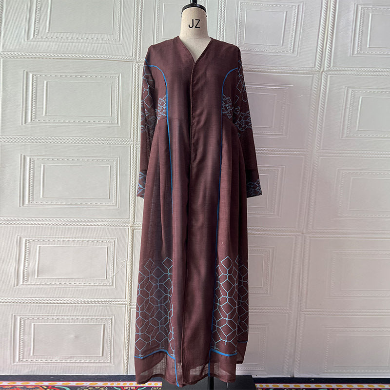 Women's Summer Loose Multicolor Long Dress Outside Coats