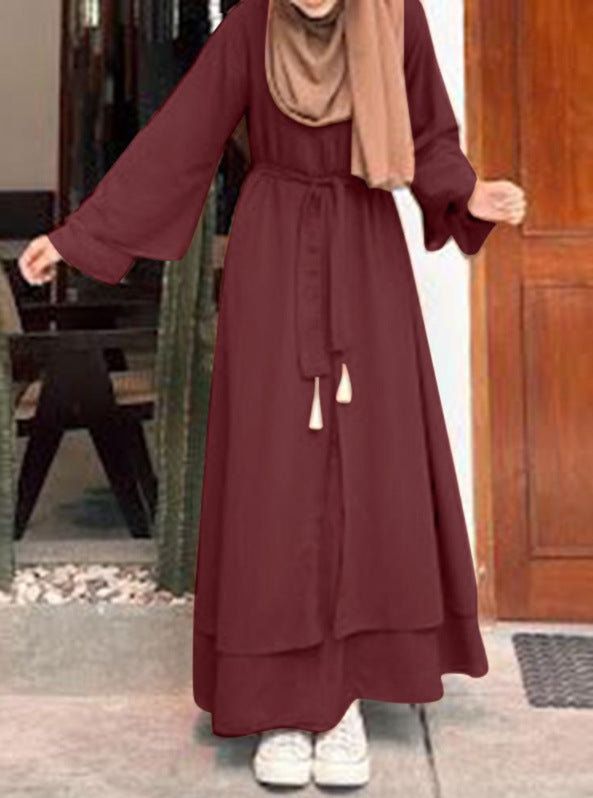 Fashion Artistic Retro Leisure Loose Crew Dresses