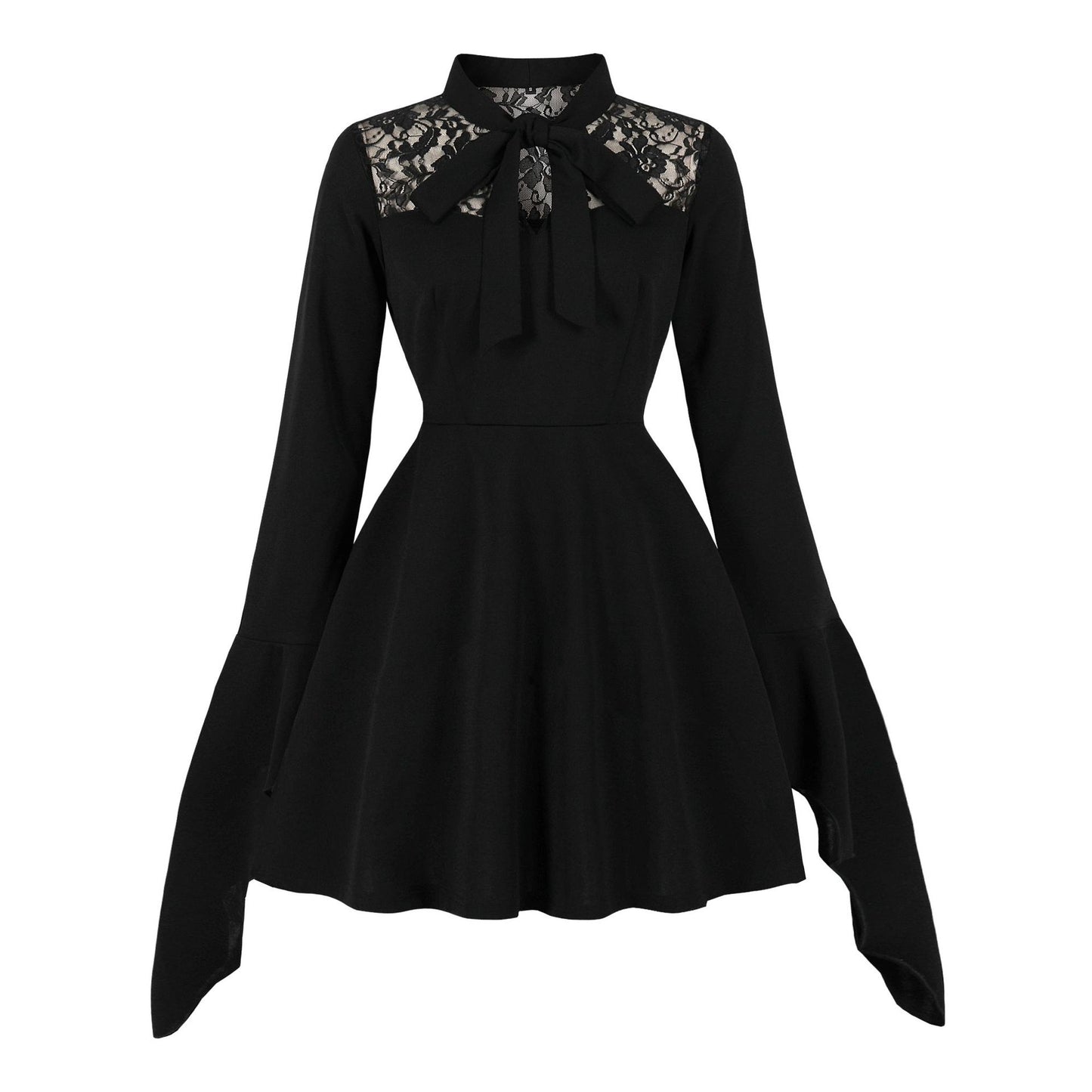 Women's Style Lace Stitching Sweet Big Bowknot Dresses
