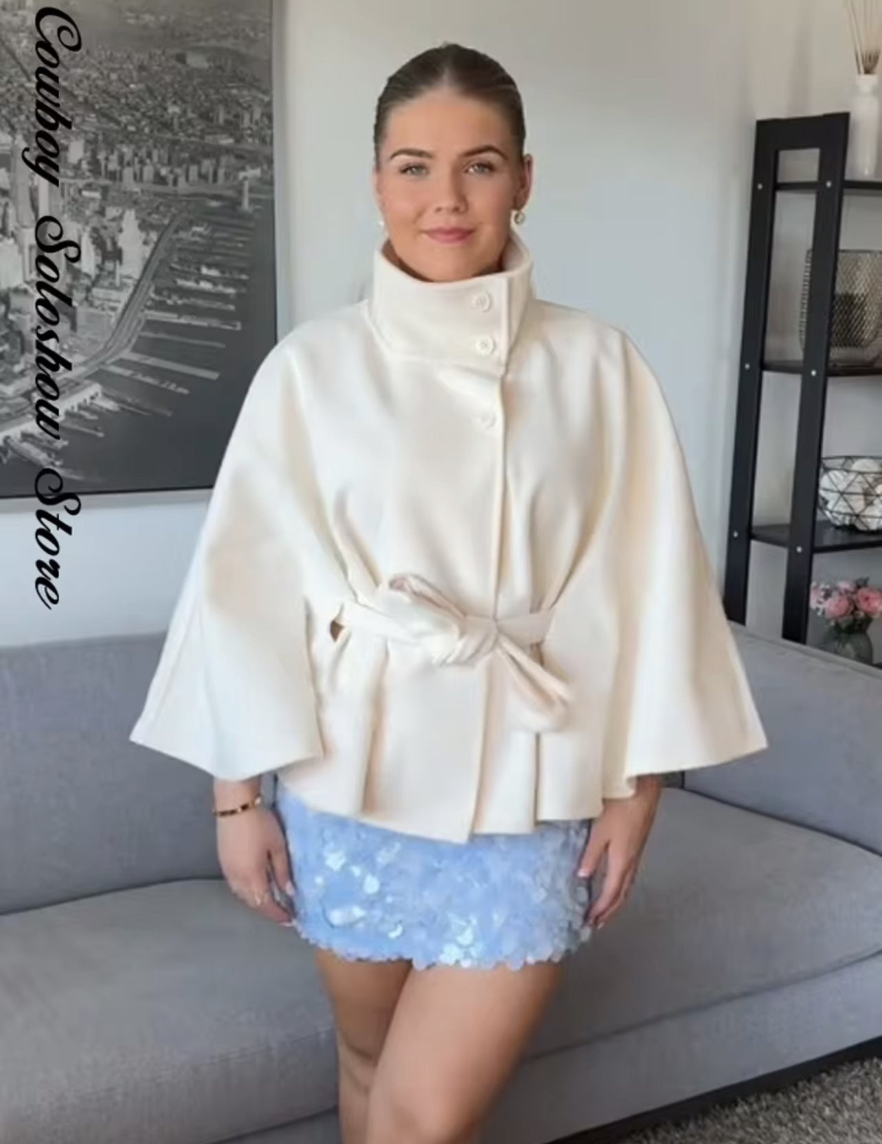 Women's Fashion Loose Lapel Bathrobe Belt Coats
