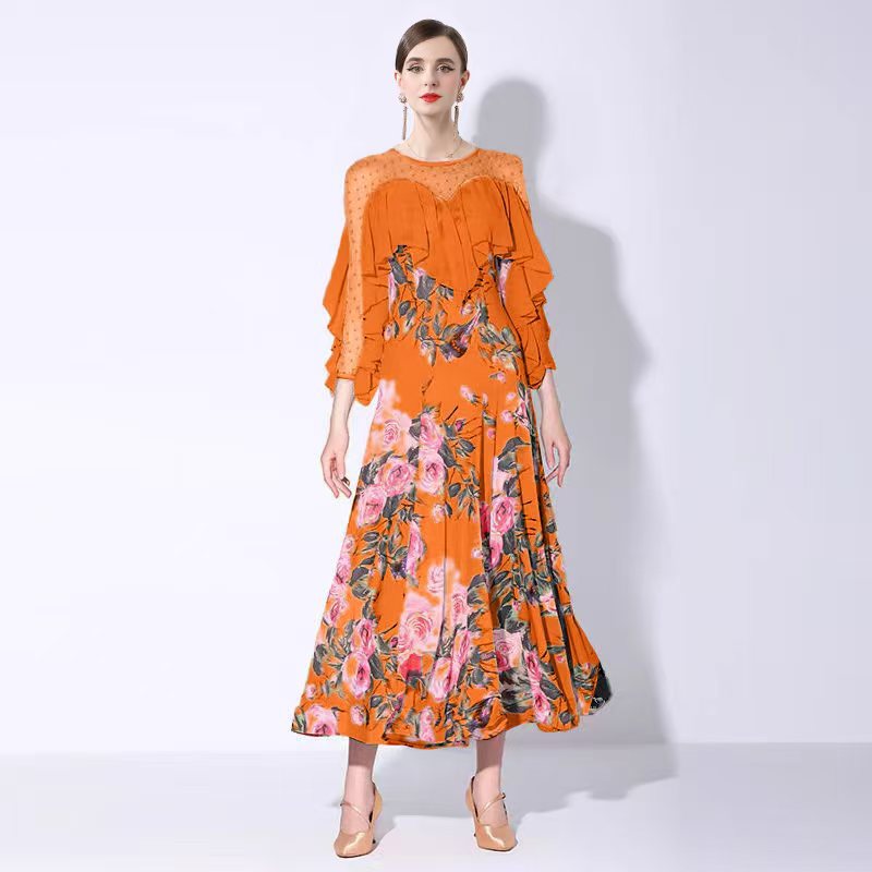 Dance National Dress Printed Long Sleeve Dresses