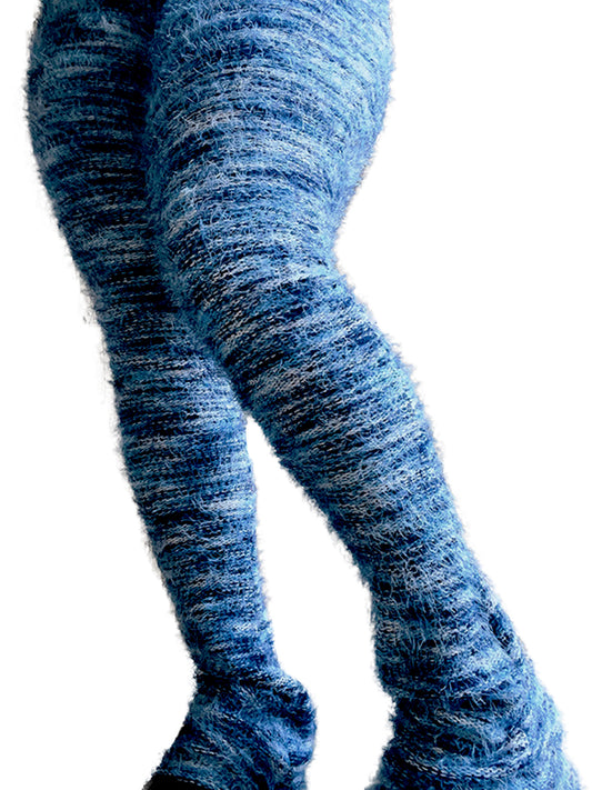 Women's Fashion Wear Colorful Stripes Fluffy Personality Pants