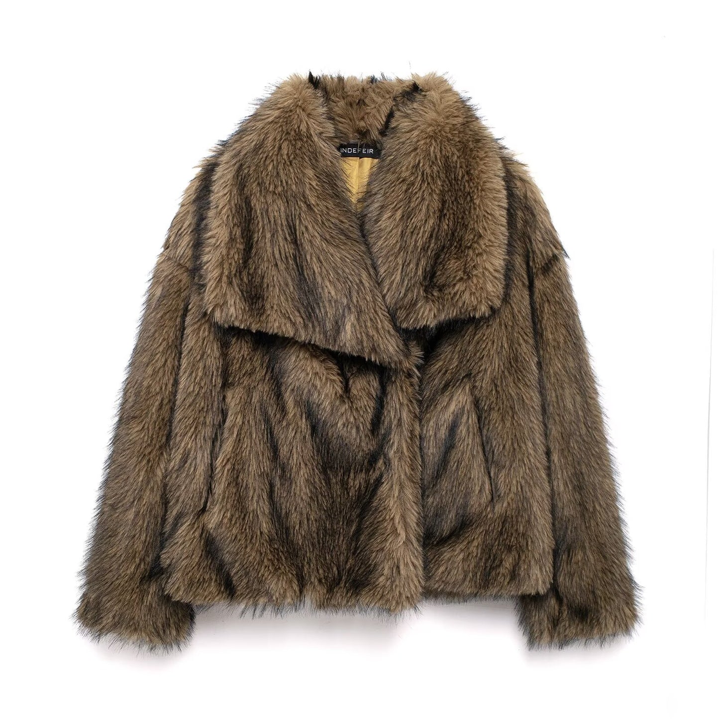 Women's Winter Street Fashion Artificial Fur Effect Coats