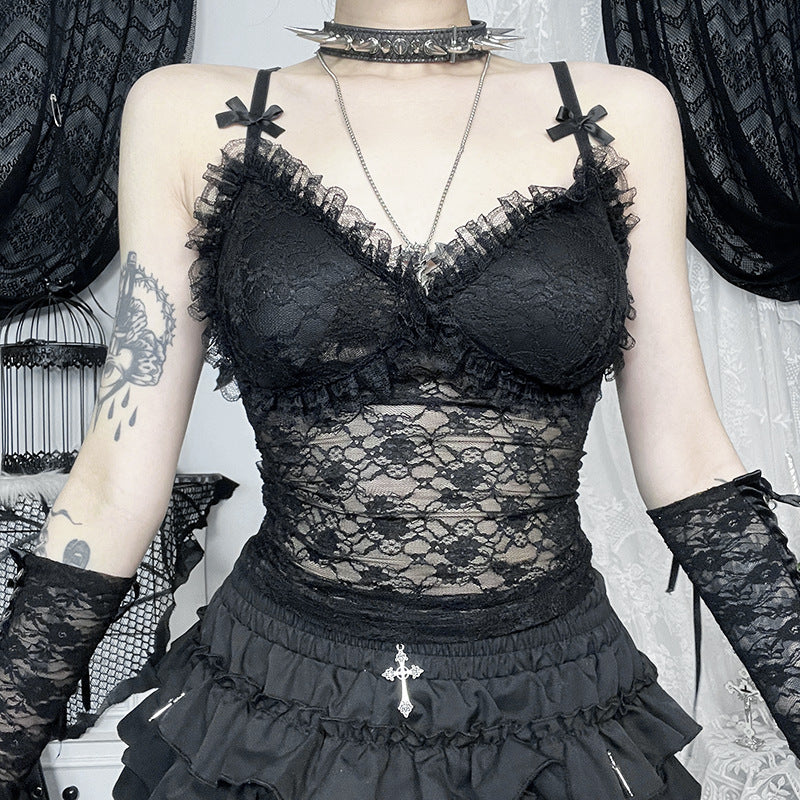 Triangle Cup Sling Spring Dark Easy Tops