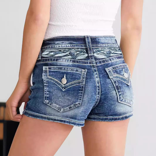 Women's Denim Slim Embroidery Fashion Hot Versatile Jeans