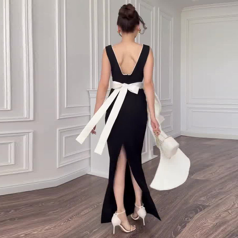 Women's Summer Elegant Big Bow Sleeveless Dress Dresses