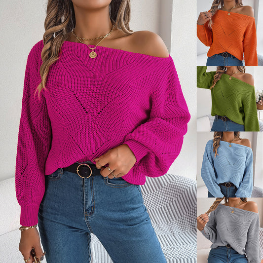 Attractive Glamorous Women's Casual Lantern Sleeve Sweater
