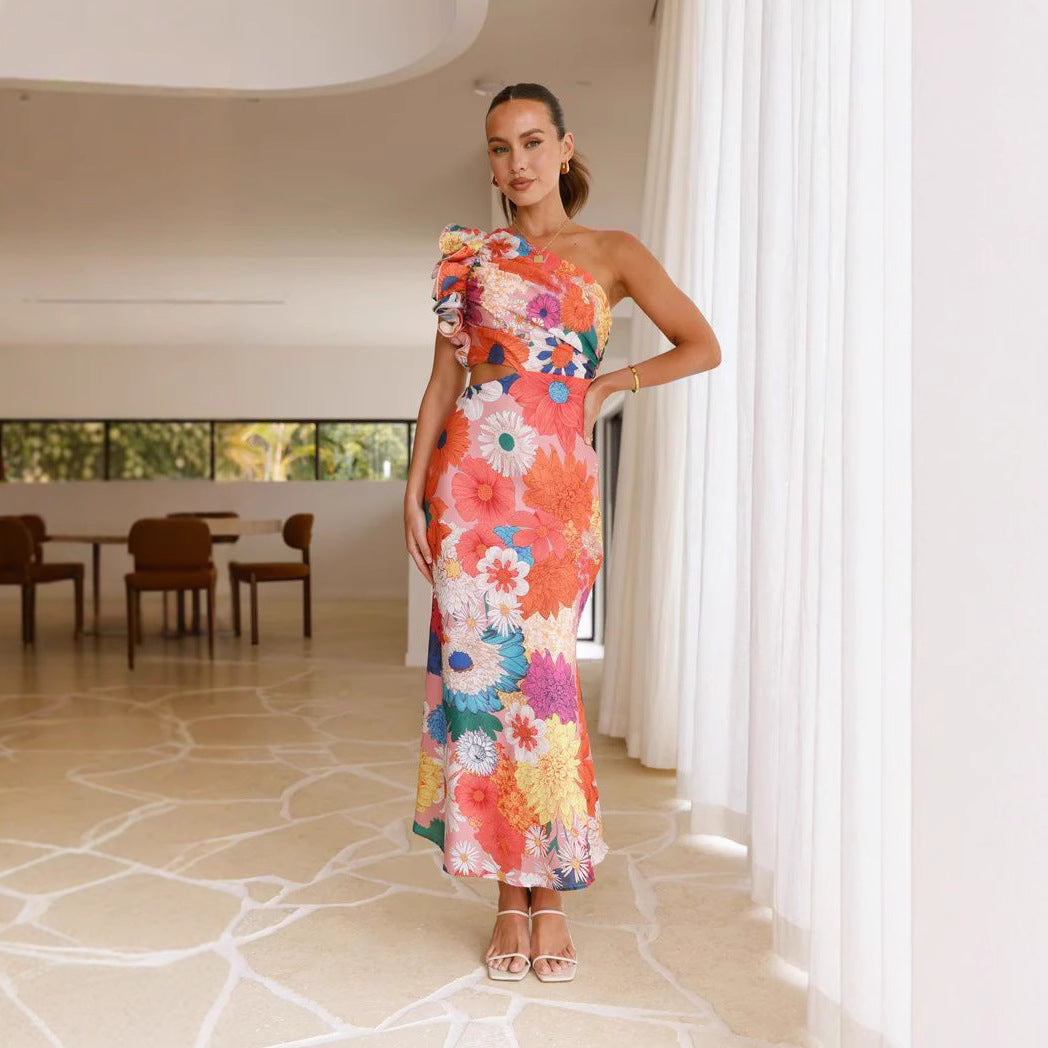 Summer Fashion One Shoulder Slim Fit Dresses