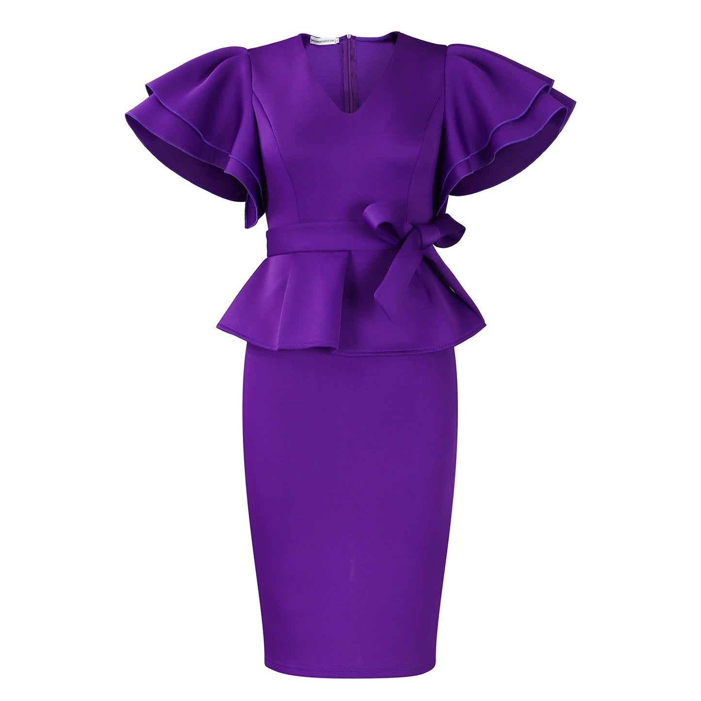 Women's Fashion Elegant Ruffles Slim Ladies Formal Dress
