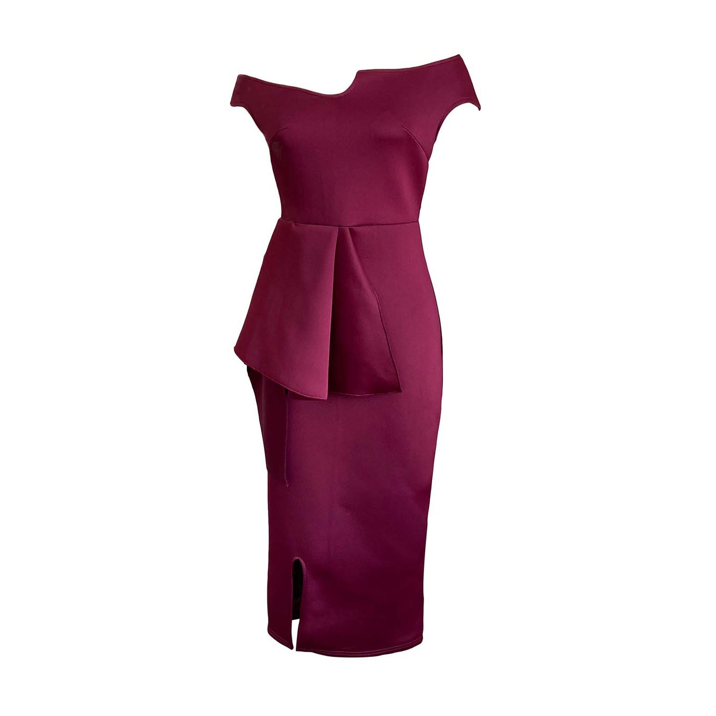 Summer Sleeve Sheath Pure Color Split Dress