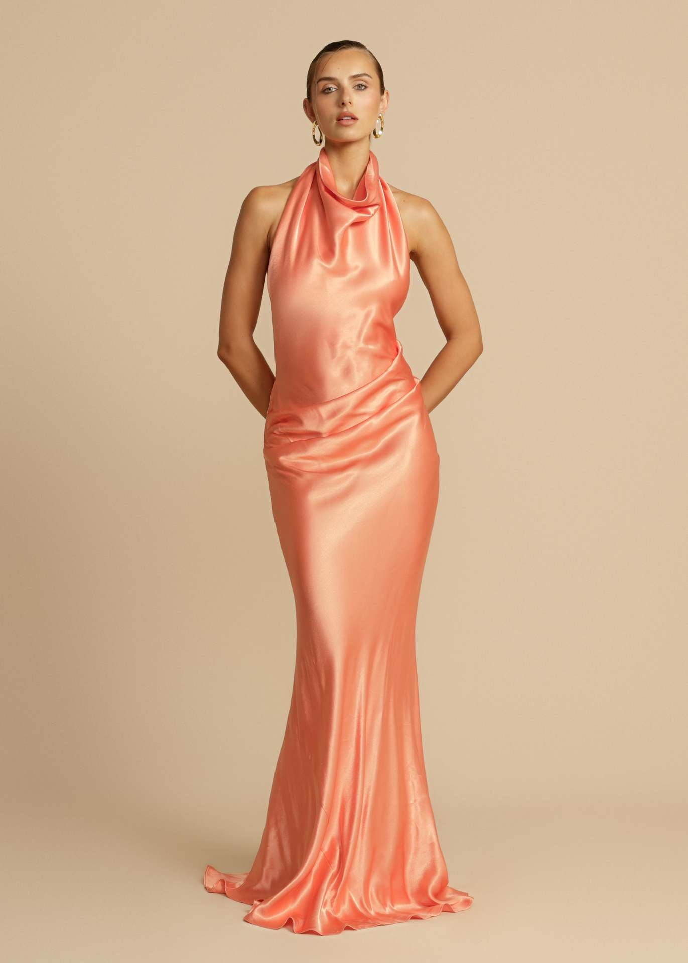 Women's Sexy Elegant Dress Pure Color Halter Dresses
