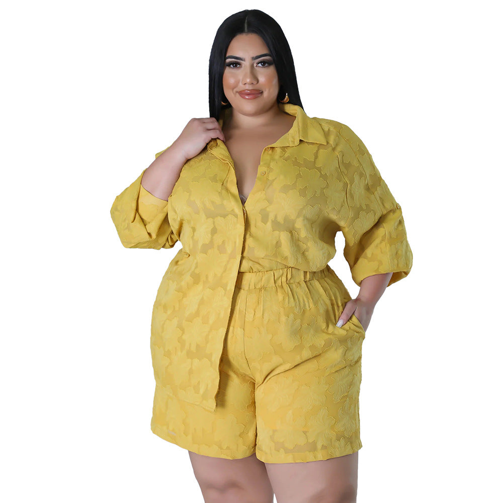 Women's Charming Comfortable Chiffon Jacquard Two-piece Suits
