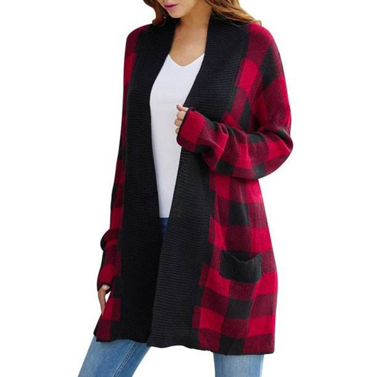 Classy Graceful Women's Plaid Loose Casual Sweaters