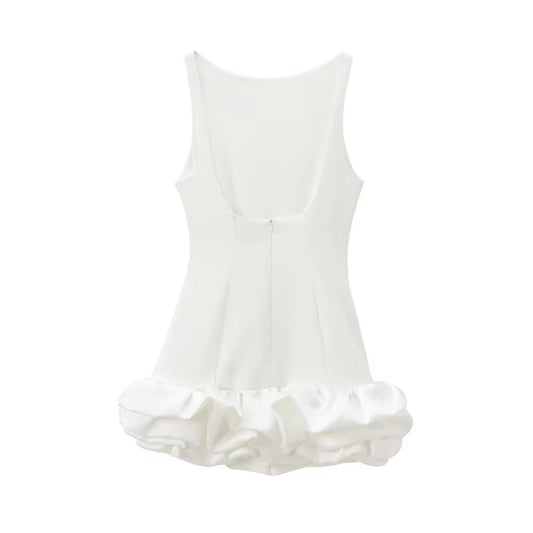 Women's Dress Ruffled Halter Spaghetti Straps Backless Dresses