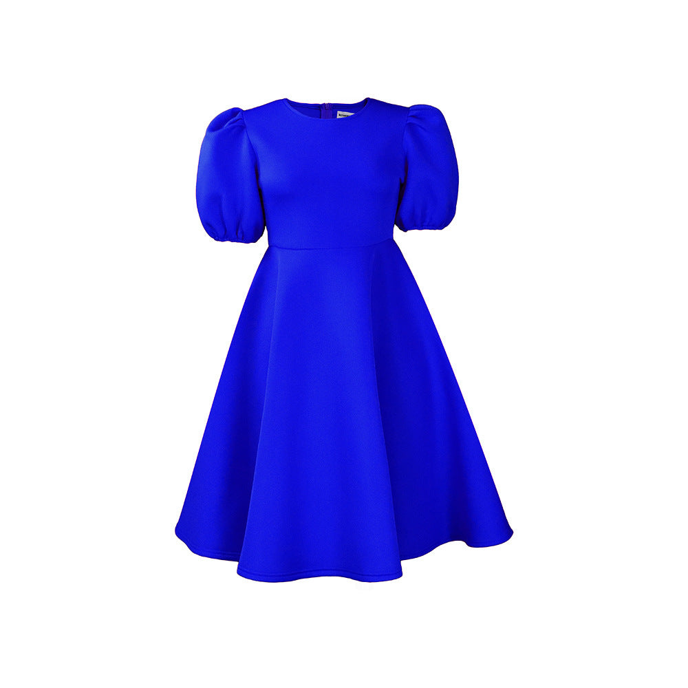 Women's Summer Round Neck Fashion Graceful Puff Sleeve Dresses