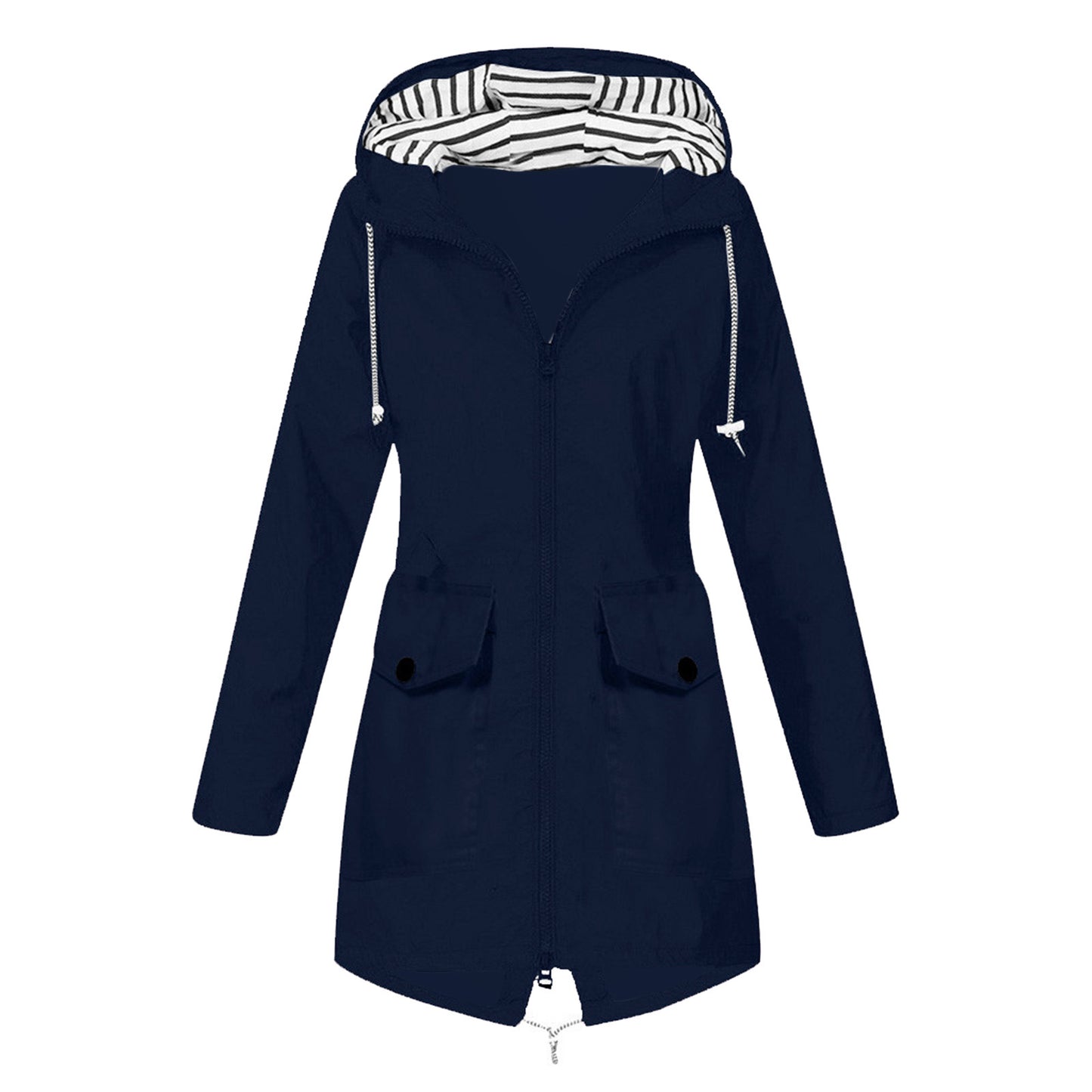 Women's Shell Windproof Outdoor Striped Hooded Mountaineering Coats