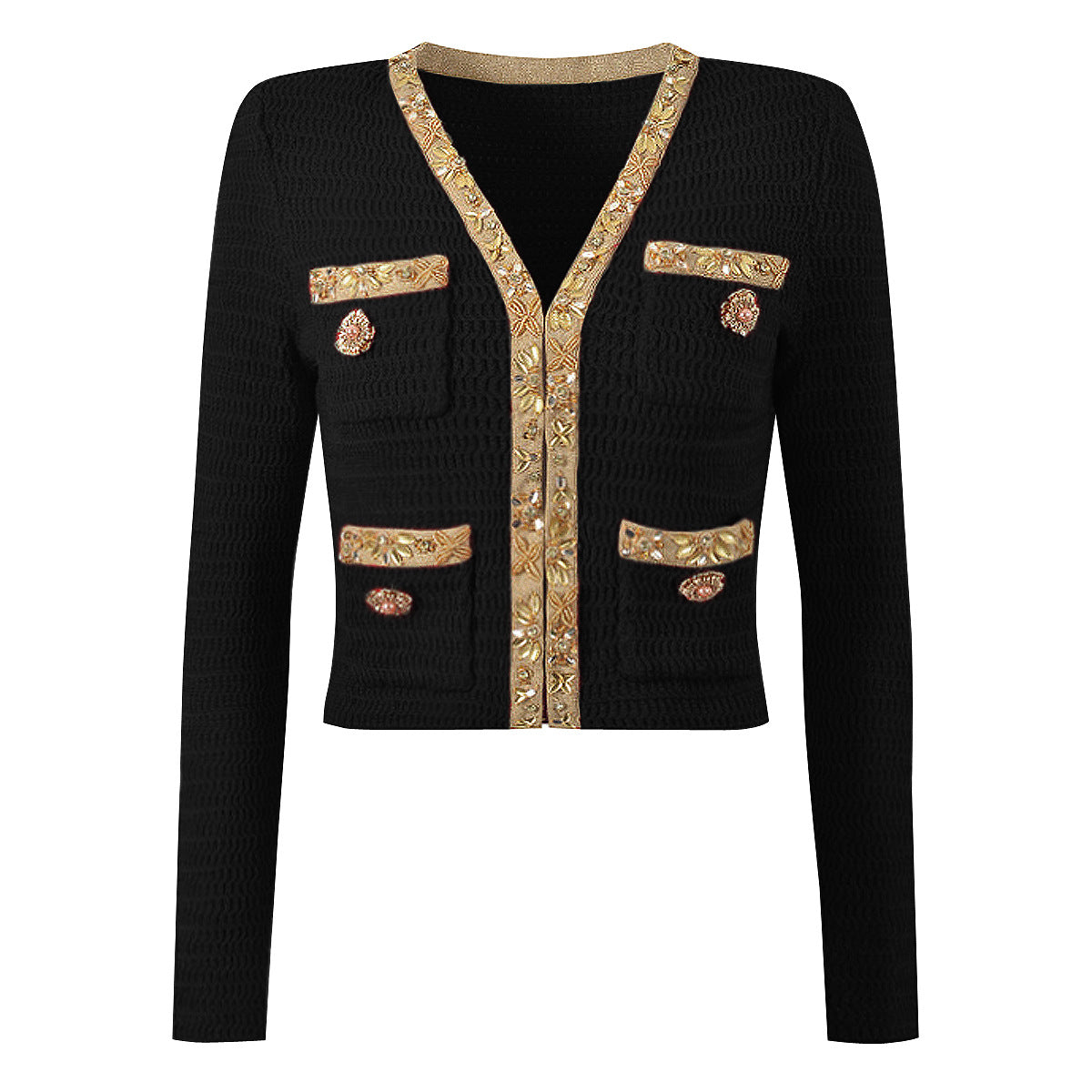 High Quality Fashion Knitted Sequin Bead Coats