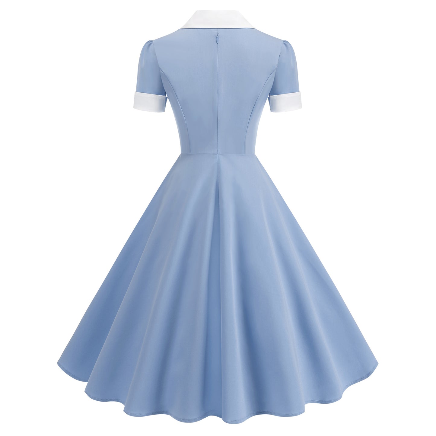 Lady Like Woman Contrast Color Collar High Waist Suits